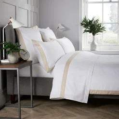 400 Thread Count Banded Duvet Set Stone