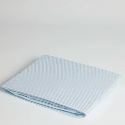 300 Thread Count Blue Ticking Fitted Sheet