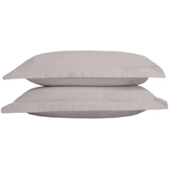 250 Thread Count Cotton Percale Oxford Pillowcase Silver