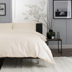 200 Thread Count Cotton Percale Duvet Set Ecru