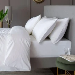 200 Thread Count Cotton Percale Housewife Pillowcase Pair White