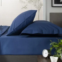 200 Thread Count Cotton Percale Duvet Set Navy