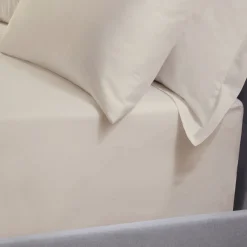500 Thread Count Cotton Sateen Fitted Sheet Cream