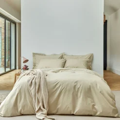 200 Thread Count Organic Percale Duvet Set Hazelnut