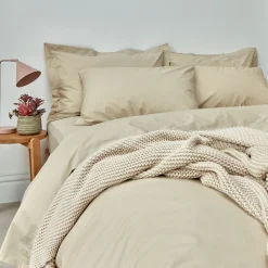 200 Thread Count Organic Percale Duvet Set Hazelnut