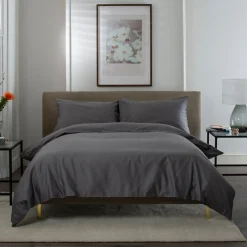 400 Thread Count Sateen Duvet Set Dark Grey
