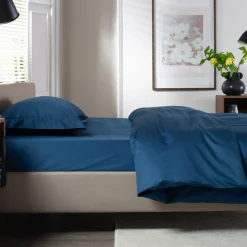 400 Thread Count Sateen Fitted Sheet Navy