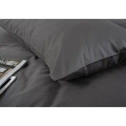 400 Thread Count Sateen Housewife Pillowcase Pair Dark Grey