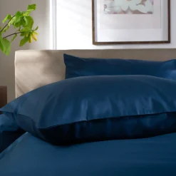 400 Thread Count Sateen Housewife Pillowcase Pair Navy