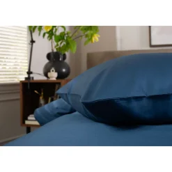 400 Thread Count Sateen Housewife Pillowcase Pair Navy