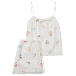 Abstract Embroidered Cami & Shorts Pyjama Set