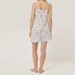 Abstract Embroidered Cami & Shorts Pyjama Set