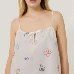 Abstract Embroidered Cami & Shorts Pyjama Set