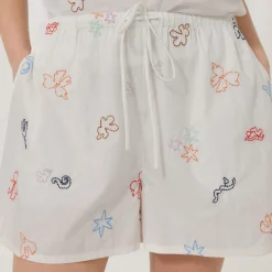Abstract Embroidered Cami & Shorts Pyjama Set