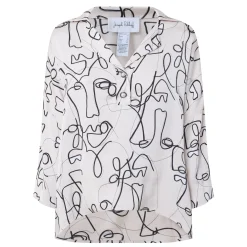 Abstract Face Print Blouse
