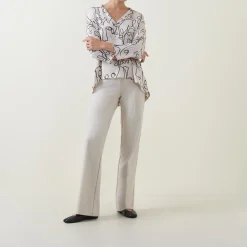 Abstract Face Print Blouse