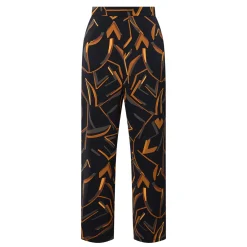 Abstract Print Straight Leg Trousers