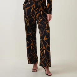 Abstract Print Straight Leg Trousers