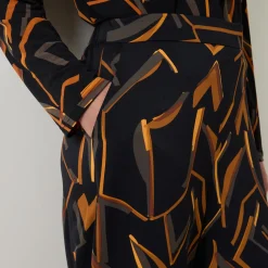 Abstract Print Straight Leg Trousers