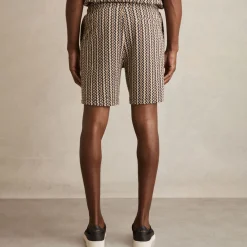Abstract Stripe Drawstring Shorts