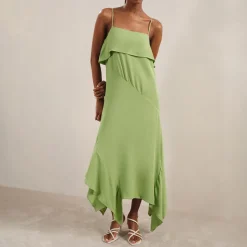 Alba Ruffle Detail Flared Dress