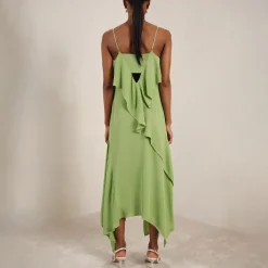 Alba Ruffle Detail Flared Dress