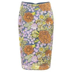 Alessandra Sequin Floral Pencil Skirt