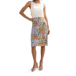 Alessandra Sequin Floral Pencil Skirt