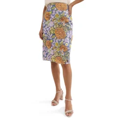 Alessandra Sequin Floral Pencil Skirt