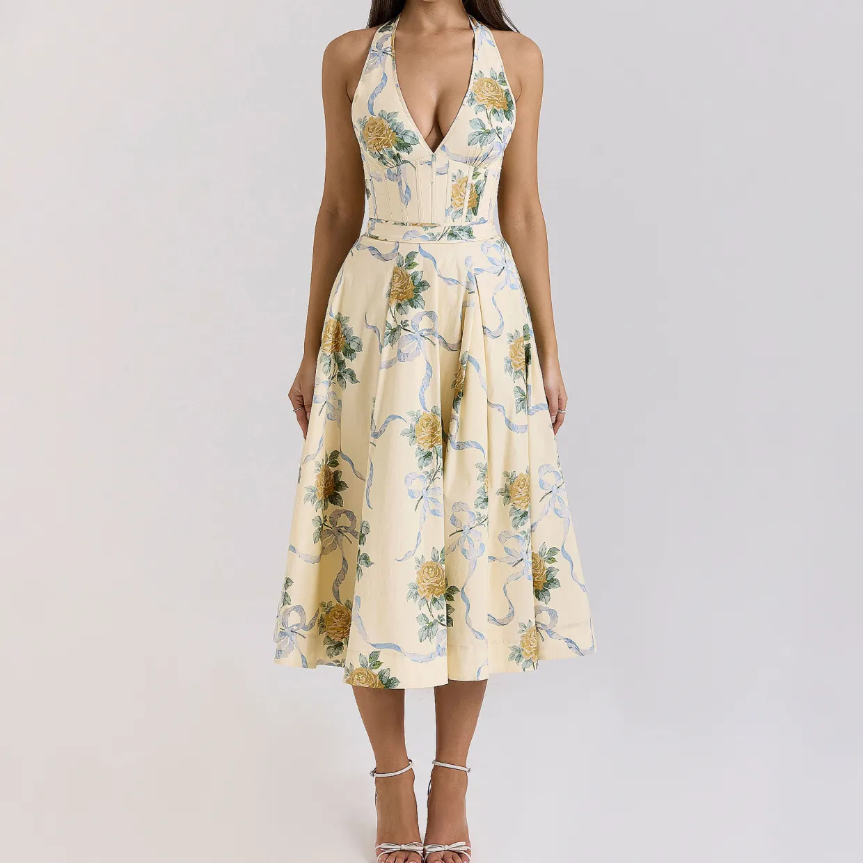 Allena Floral Halter Dress