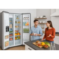 American Side By Side Fridge Freezer with Plumbed Ice & Water Dispenser