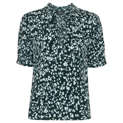 Animal Print Tie-Front Blouse