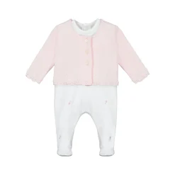 Annabel Rosebud Babygrow & Cardigan Two-Piece Set