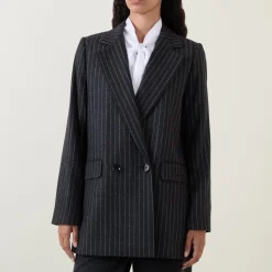 Antonia Pinstripe Double Breasted Blazer