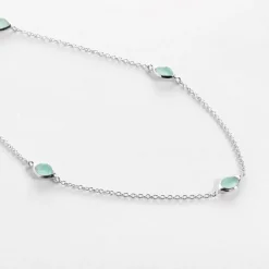 Aqua Chalcedony Stepping Stone Necklace