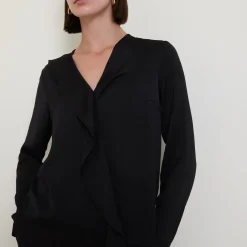 Audai Asymmetric Ruffle Blouse