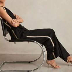 Auden Halterneck Stitched Stripe Jumpsuit