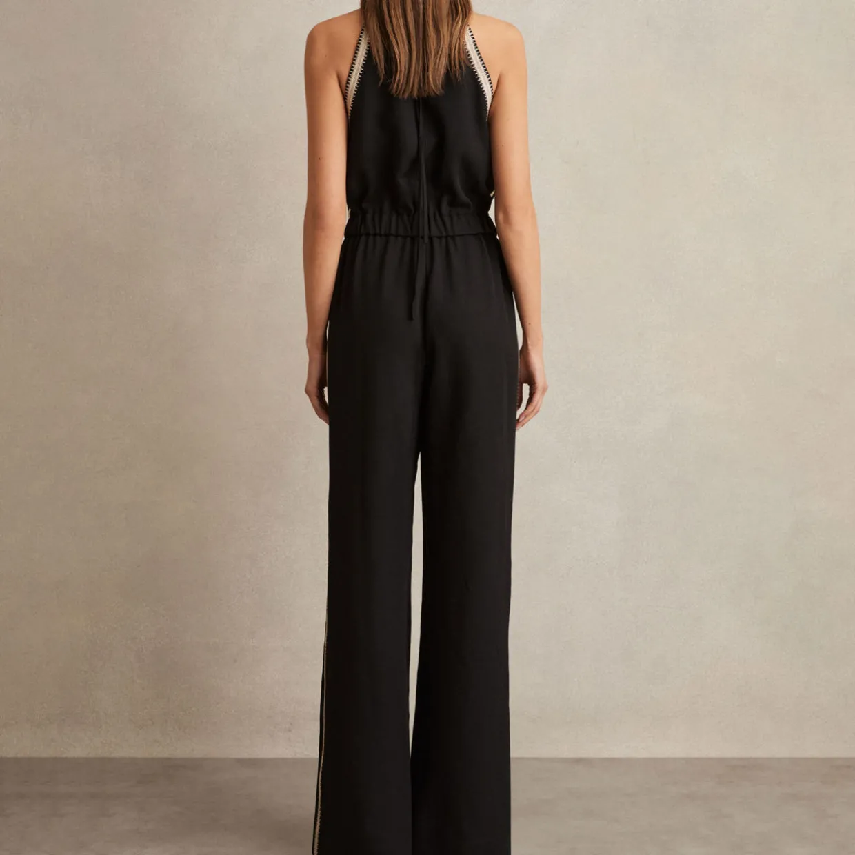 Auden Halterneck Stitched Stripe Jumpsuit