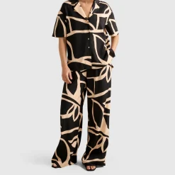 Ayla High-Rise Printed Palazzo Trousers