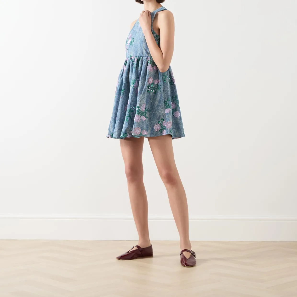 Azul Embellished Denim Mini Dress