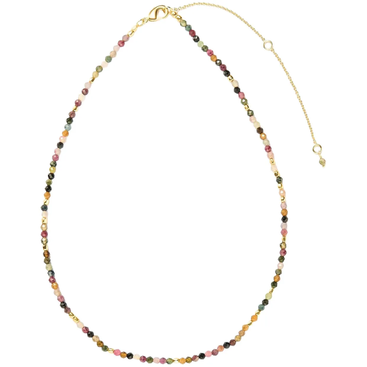 Bali Watermelon Tourmaline Beaded Necklace