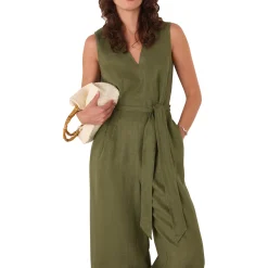 Belted Linen Jumpsuit
