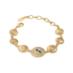 Bird Enamel Link Bracelet