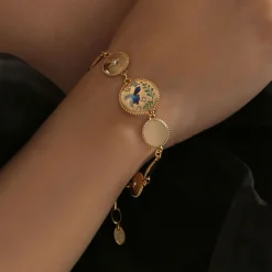 Bird Enamel Link Bracelet