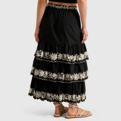 Blaire Embroidery Tiered Skirt