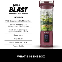 Blast Cordless Portable Blender, Cranberry