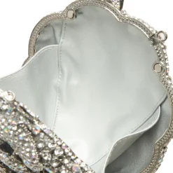 Bling Floral Diamante Embellished Clutch