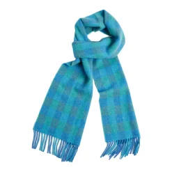 Blue & Green Check Lambswool Scarf
