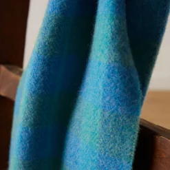 Blue & Green Check Lambswool Scarf