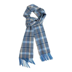 Blue & Mink Check Lambswool Scarf